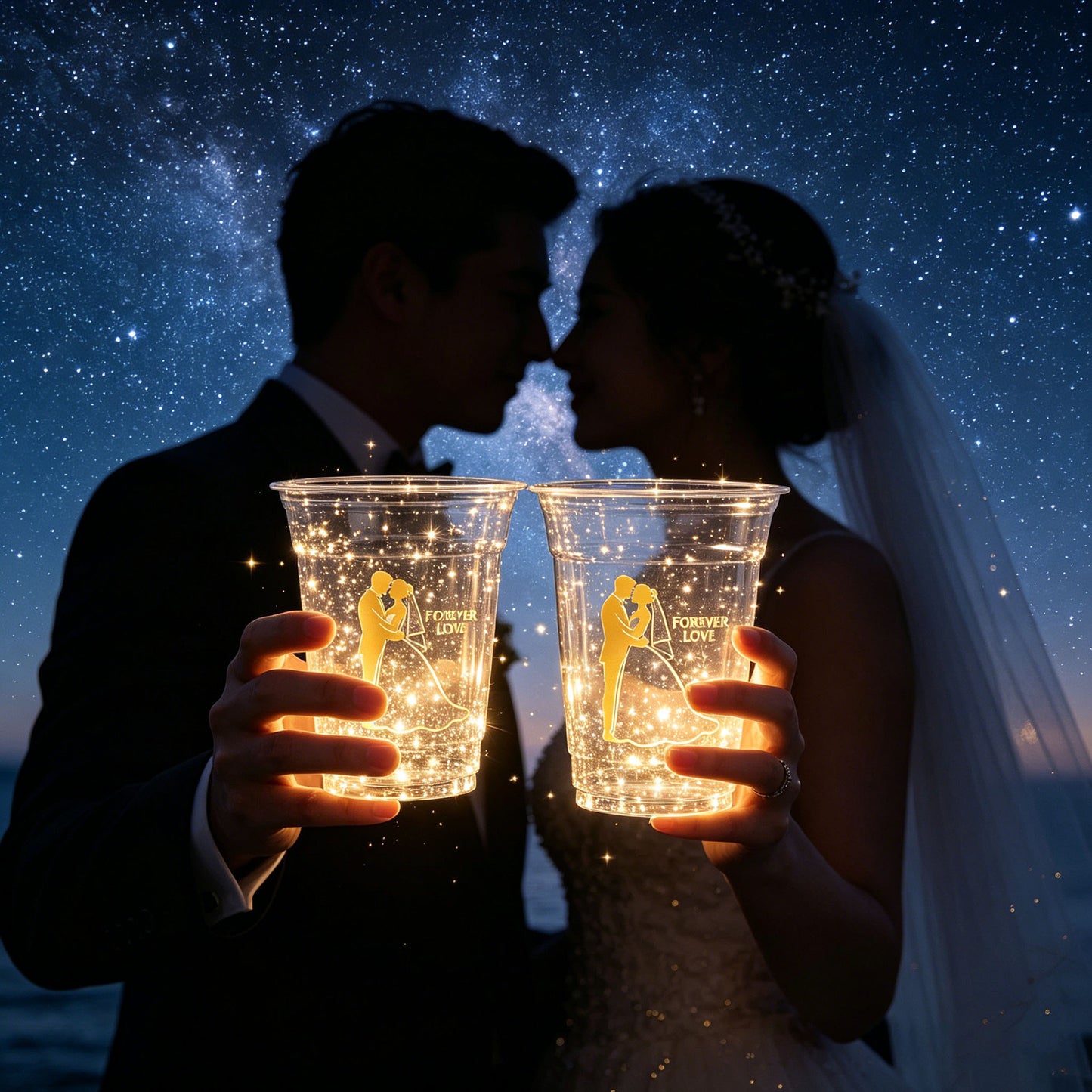 Wedding date water cup